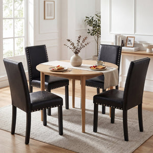 Set of 2 Dining Chairs with Solid Rubber and Wood Legs view 5