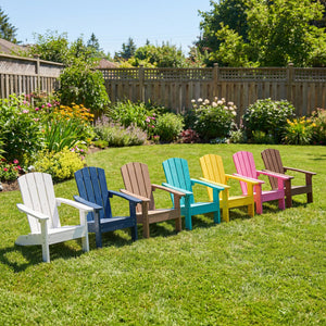 Set of 2 Kid's Adirondack Chair with with High Backrest and Armrests-Brown view 3