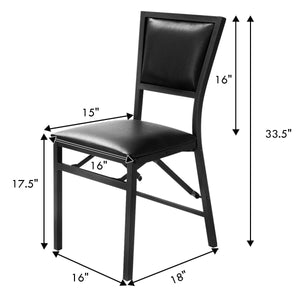 Set of 2 Metal Folding Dining Chair with Space Saving Design view 5