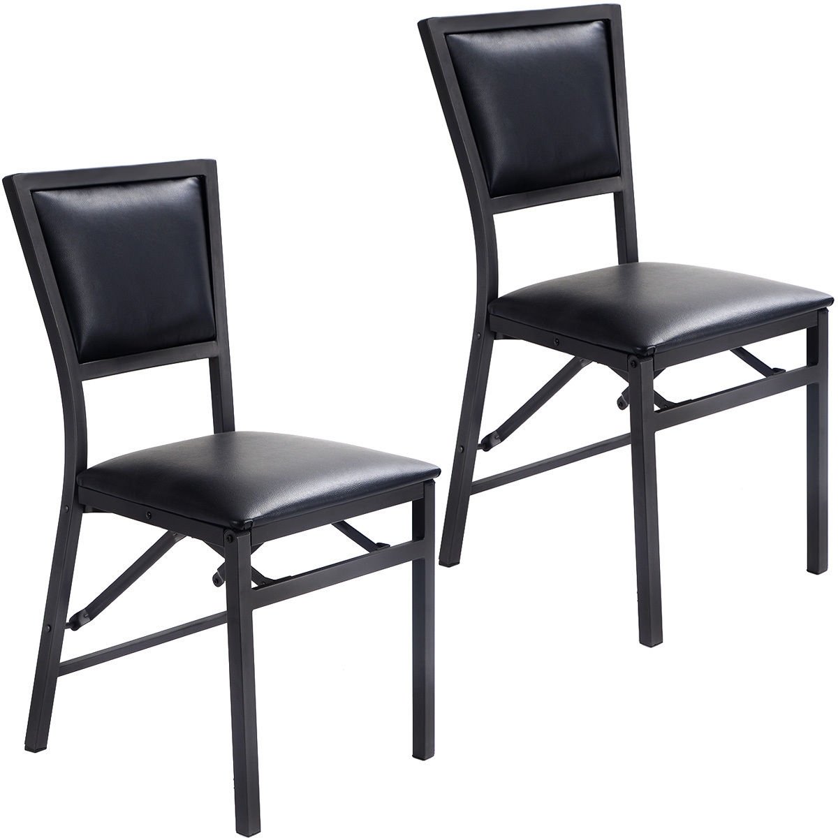 Set of 2 Metal Folding Dining Chair with Space Saving Design view 7