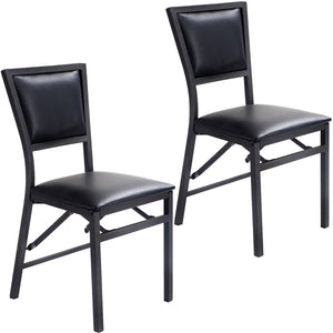Set of 2 Metal Folding Dining Chair with Space Saving Design view 7