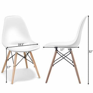 Set of 2 Mid-Century Modern DSW Dining Side Chair-Beige view 4