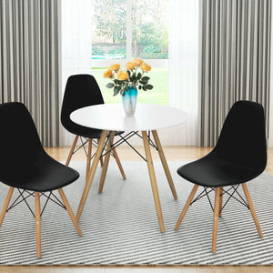 Set of 2 Mid-Century Modern DSW Dining Side Chair-Dark Black view 2