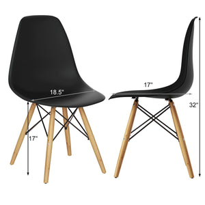 Set of 2 Mid-Century Modern DSW Dining Side Chair-Dark Black view 4