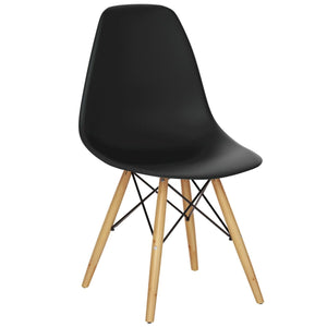 Set of 2 Mid-Century Modern DSW Dining Side Chair-Dark Black view 8