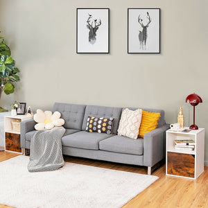 Set of 2 Nightstands Side End Table for Living Room-White view 2