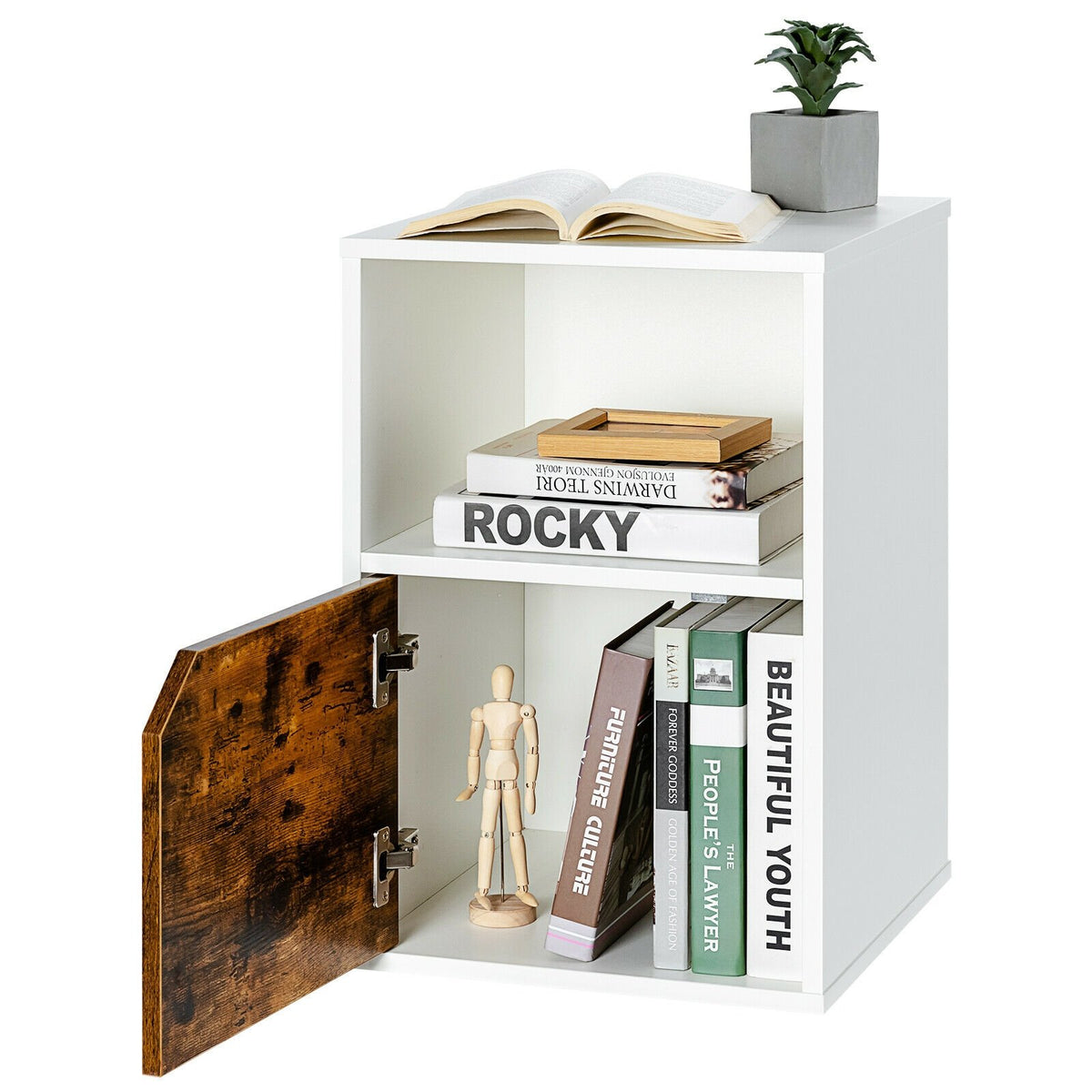 Set of 2 Nightstands Side End Table for Living Room-White view 7