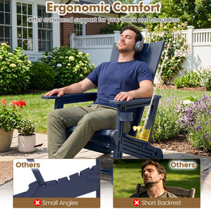 Set of 2﻿ Outdoor Adirondack Chairs with Cup Holder-Blue view 7