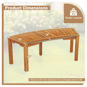 Set of 2 Outdoor Bench Acacia Wood Curved Garden Bench 2-Person view 4