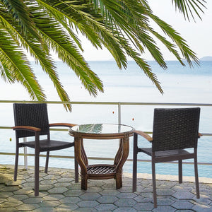 Set of 2 Outdoor Patio Wicker Dining Chairs view 2