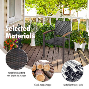 Set of 2 Outdoor Patio Wicker Dining Chairs view 5