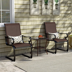 Set of 2 Patio Chairs with Quick-drying and Breathable Fabric for Backyard-Brown view 2