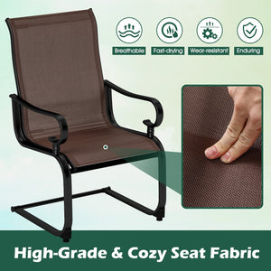 Set of 2 Patio Chairs with Quick-drying and Breathable Fabric for Backyard-Brown view 6