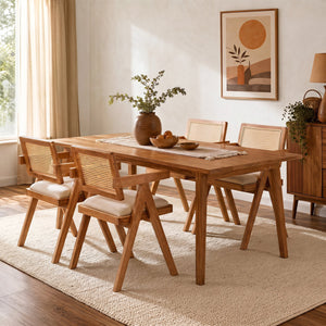 Set of 2 Rattan Accent Chairs with Padded Cushion and Rubber Wood Frame-Beige view 5