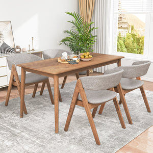 Set of 2 Soft Padded Accent Armchairs for Dining Room-Walnut and Grey view 5