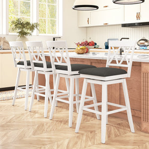 Set of 2 Swivel Bar Stools Counter Height Barstools with Backrest Upholstered Seat Cushion-29 Inches view 5