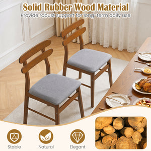 Set of 2 Upholstered Dining Chairs with Padded Seat and Solid Wood Legs-Walnut view 6