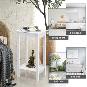 Set of 2 Versatile 2-Tier End Table with Storage Shelf-White view 9
