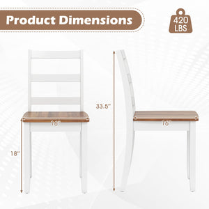 Set of 2 Wood Dining Chairs with Solid Rubber Wood Legs-Rustic Brown view 4