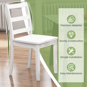 Set of 2 Wood Dining Chairs with Solid Rubber Wood Legs-White view 7