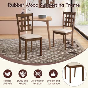 Set of 2 Wood Kitchen Chairs with Faux Leather Upholstered Seat-Coffee view 7