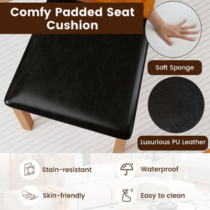 Set of 2 Wooden Dining Chair with Rubber Wood Legs for Living Room-Brown view 8