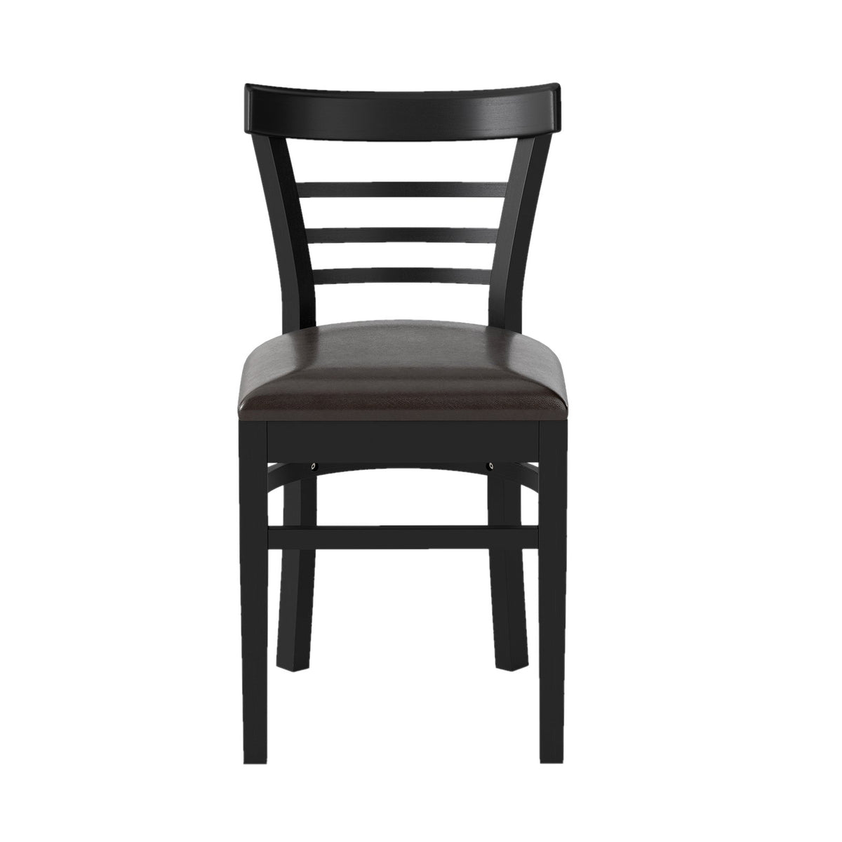 Set of 2 Wooden Dining Chair with Rubber Wood Legs for Restaurant-Black view 6