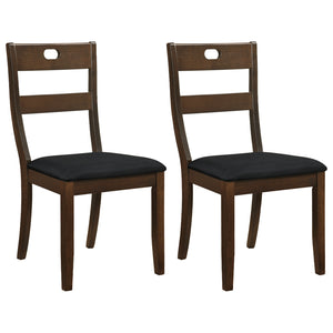 Set of 2 Wooden Dining Chairs with Padded Seats and Rubber Wood Frame-Walnut