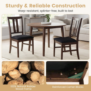 Set of 2 Wooden Upholstered Dining Chairs with High Curved Back-Walnut view 5