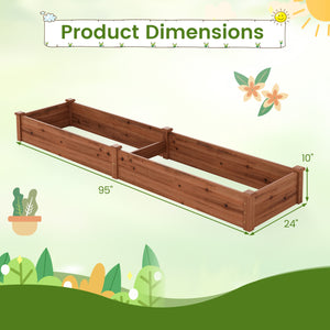 Set of 2 Wooden Vegetable Raised Garden Bed for Backyard-Brown view 4