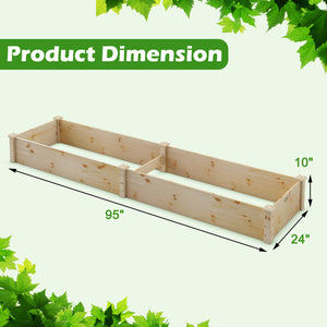 Set of 2 Wooden Vegetable Raised Garden Bed for Backyard-Natural view 4