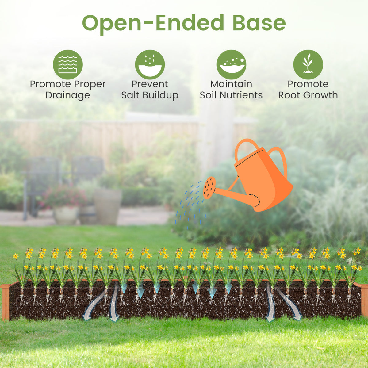 Set of 2 Wooden Vegetable Raised Garden Bed for Backyard-Orange view 8