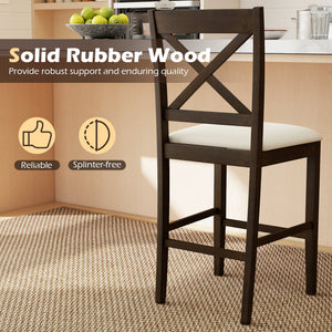 Set of 2 X-Back Bar Stools with Upholstered Cushioned Seats-Brown view 9