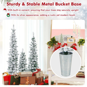 Set of 3 Potted Artificial Christmas Tree Snow-Flocked view 8