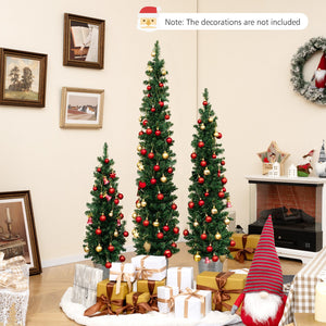 Set of 3 Pre-Lit Artificial Christmas Trees with 230 Warm White LED Lights view 6