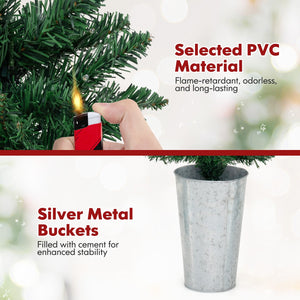 Set of 3 Pre-Lit Artificial Christmas Trees with 230 Warm White LED Lights view 8
