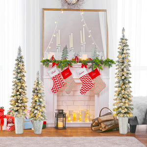 Set of 3 Pre-Lit Snow Flocked Artificial Christmas Trees witrh 423 Branch Tips view 6