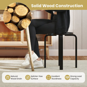 Set of 4 18 Inch Stackable Bentwood Dining Chairs with Round Top-Black view 6