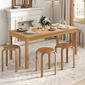 Set of 4 18 Inch Stackable Bentwood Dining Chairs with Round Top-Walnut view 5