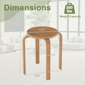Set of 4 18 Inch Stackable Bentwood Dining Chairs with Round Top-Walnut view 6