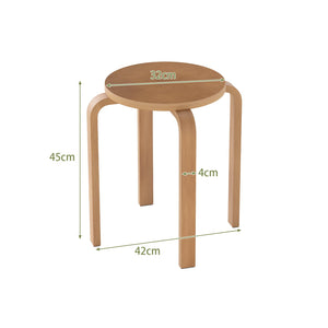 Set of 4 18 Inch Stackable Bentwood Dining Chairs with Round Top-Walnut view 7