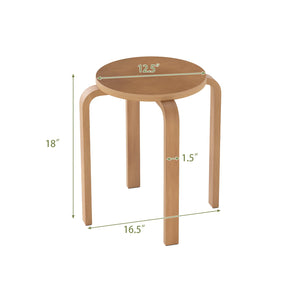 Set of 4 18 Inch Stackable Bentwood Dining Chairs with Round Top-Walnut view 9