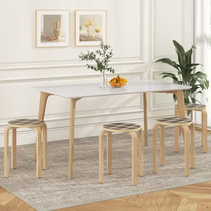 Set of 4 18 Inch Stackable Bentwood Dining Chairs with Round Top-Yellow view 2