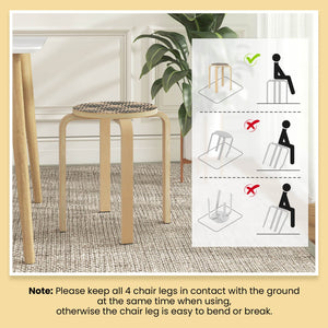 Set of 4 18 Inch Stackable Bentwood Dining Chairs with Round Top-Yellow view 7