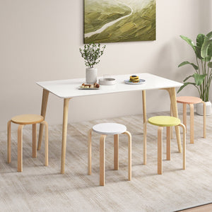 Set of 4 Bentwood Stackable Stools Dining Stools with Round Tops-Multicolor view 2