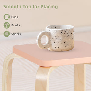 Set of 4 Colorful Square Stools with Anti-slip Felt Mats-Multicolor view 7