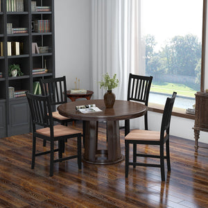 Set of 4 Dining Chair Spindle Back Wooden Legs view 3