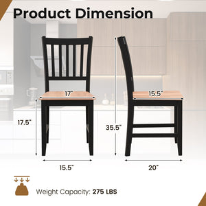 Set of 4 Dining Chair Spindle Back Wooden Legs view 4