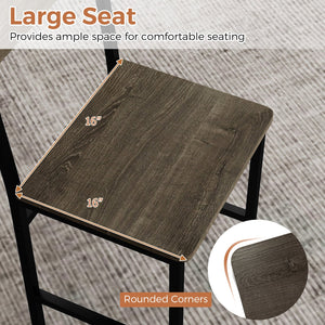 Set of 4 Dining Chairs with Metal Legs and Slanted Back-Gray view 6