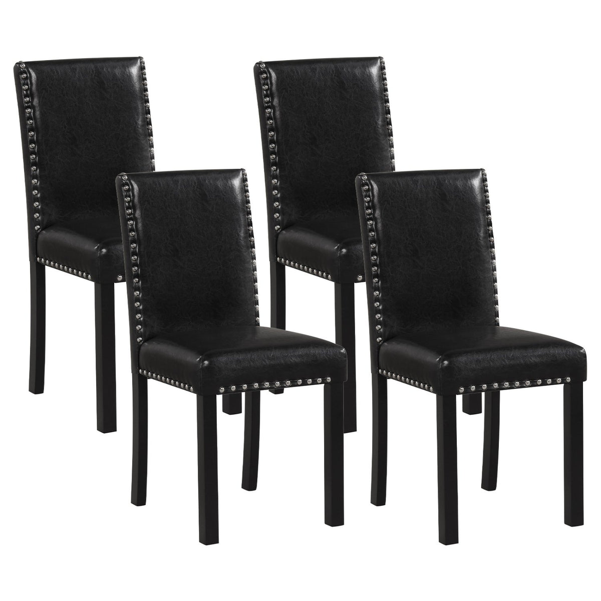 Set of 4 Dining Chairs with Solid Rubber and Wood Legs